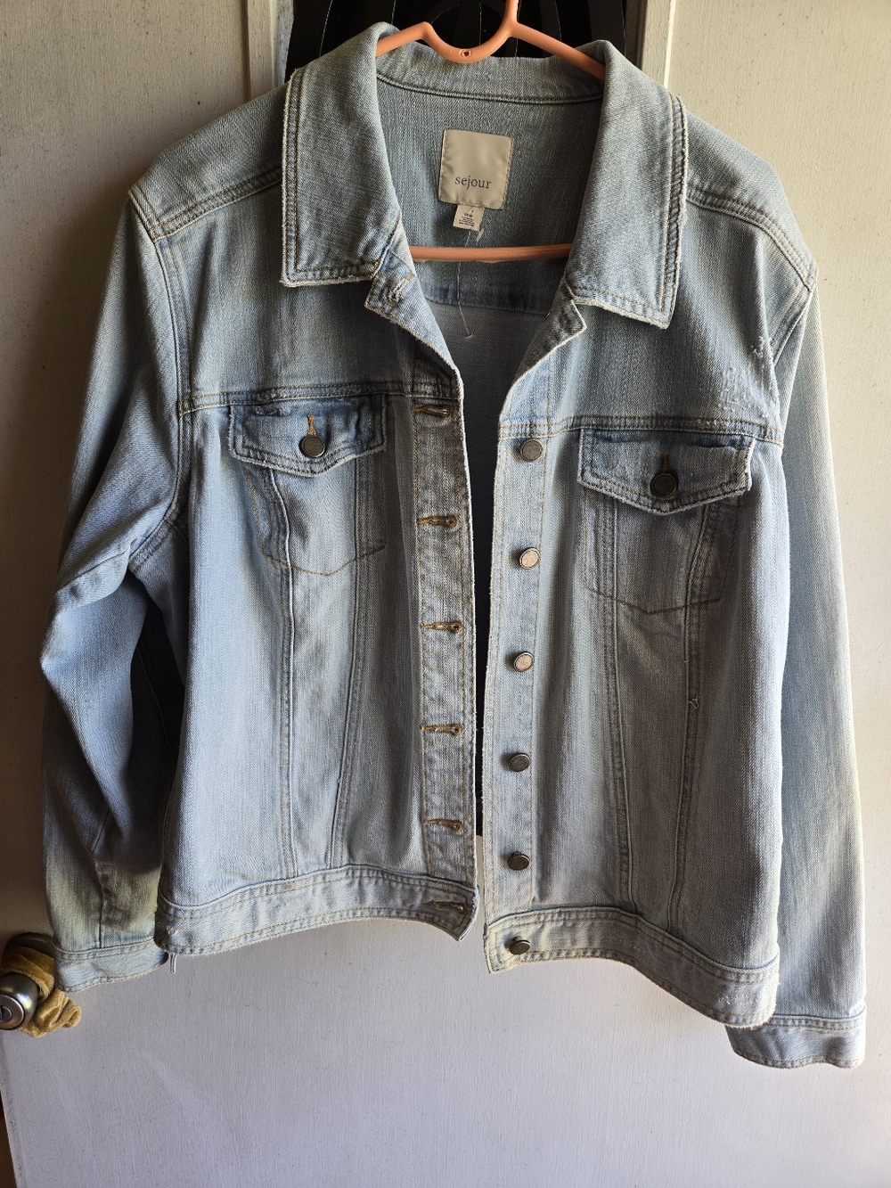 Sejour Light Blue Denim Jean Jacket - Classic Trucker Style NWOT